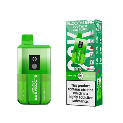 Bloody Bar Pod Twist 20K Prefilled Pod Kit Box of 5, Lemon Lime, Pineapple Ice Flavour