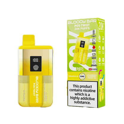 Bloody Bar Pod Twist 20K Prefilled Pod Kit Box of 5, Pineapple Ice, Strawberry Raspberry Cherry Ice Flavour