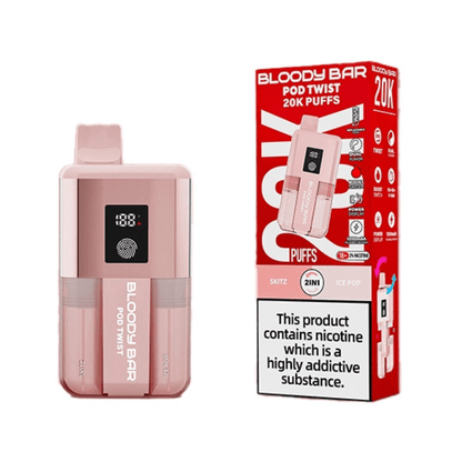 Bloody Bar Pod Twist 20K Prefilled Pod Kit Box of 5, Skitz, Pop Ice Flavour