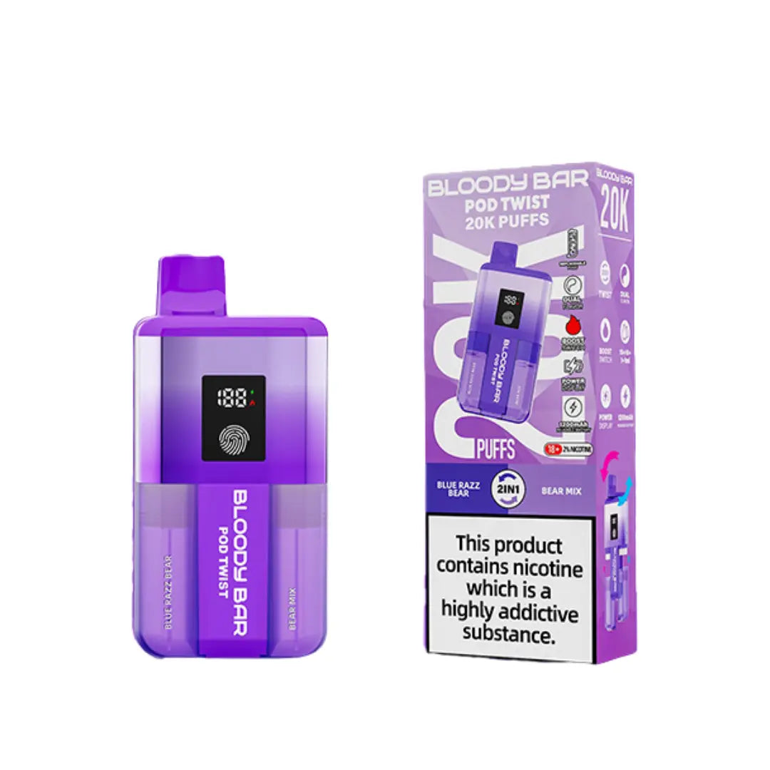 Bloody Bar Ultra Twist 20K Pod twist 2 in 1 Flavours - Blue Razz Bear - Bear Mix