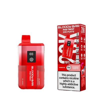 Bloody Bar Ultra Twist 20K Pod twist 2 in 1 Flavours - Cherry Ice - Strawberry Raspberry Cherry Ice