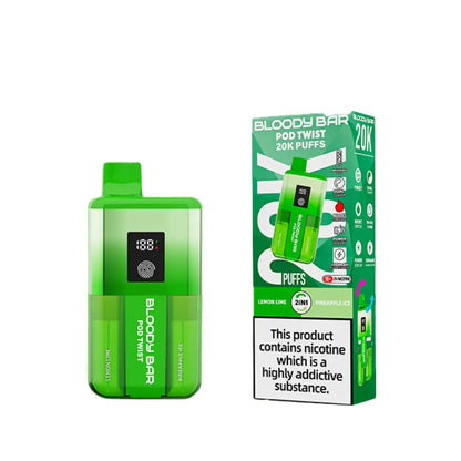 Bloody Bar Ultra Twist 20K Pod twist 2 in 1 Flavours - Lemon Lime - Pineapple Ice