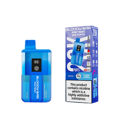 Bloody Bar Ultra Twist 20K Pod twist 2 in 1 Flavours - Lemon Lime - Pineapple Ice - Mr Blue - Blueberry Cherry Cranberry