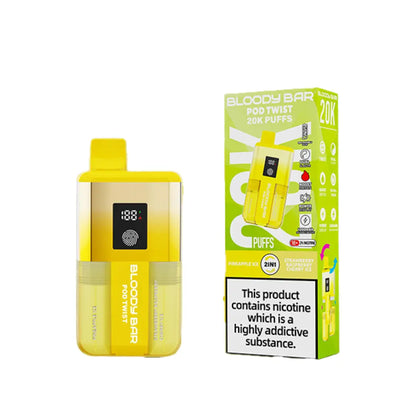 Bloody Bar Ultra Twist 20K Pod twist 2 in 1 Flavours - Pineapple Ice - Strawberry Raspberry Cherry Ice
