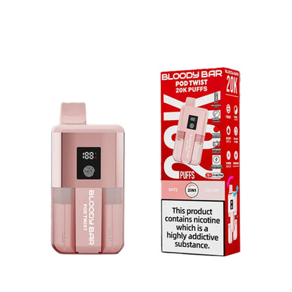 Bloody Bar Ultra Twist 20K Pod twist 2 in 1 Flavours - Skitz - Ice Pop