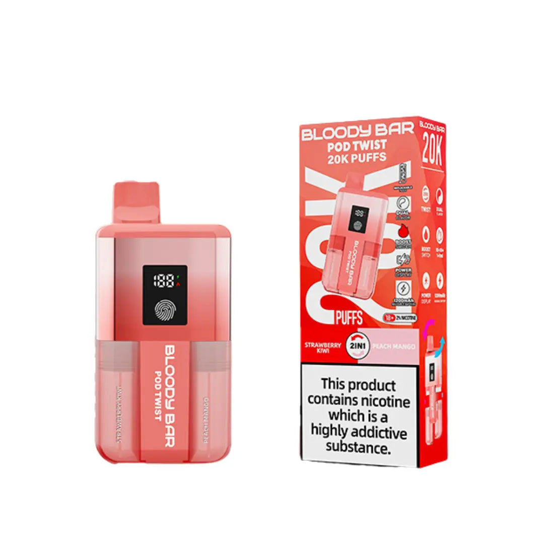 Bloody Bar Ultra Twist 20K Pod twist 2 in 1 Flavours - Strawberry Kiwi - Peach Mango