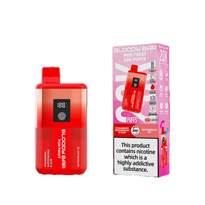 Bloody Bar Ultra Twist 20K Pod twist 2 in 1 Flavours - Strawberry Watermelon Bgum - Watermelon Ice