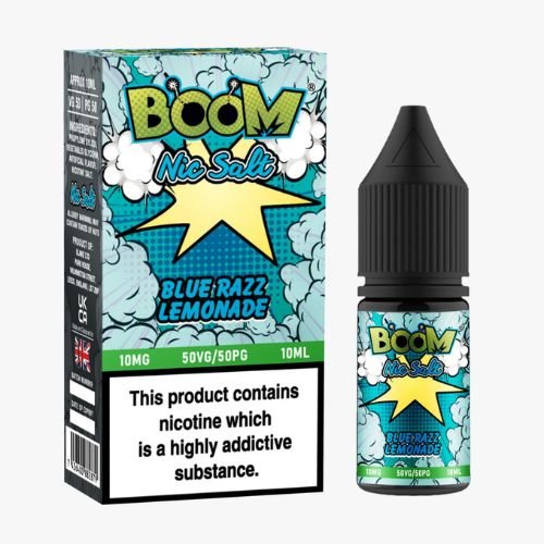 Boom Nic Salt 10ml Pack of 5 Available In Blue Razz Lemonade Flavour 