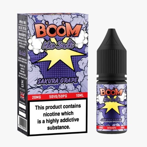 Boom Nic Salt 10ml Pack of 5 Available In Sakura Grape Flavour 