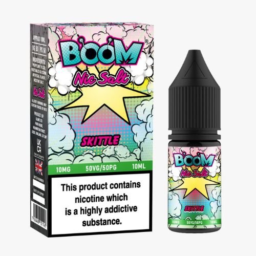 Boom Nic Salt 10ml Pack of 5 Available In Skittle Flavour 
