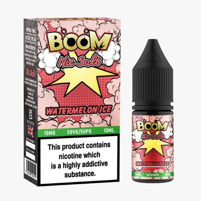 Boom Nic Salt 10ml Pack of 5 Available In Watermelon Ice Flavour 