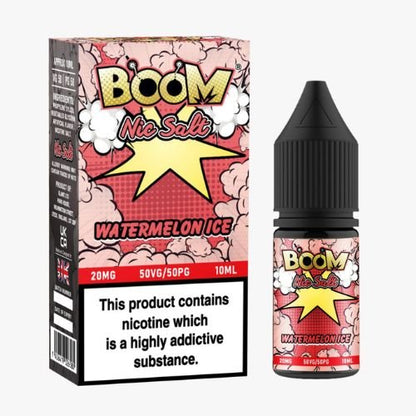 Boom Nic Salt 10ml Pack of 5 Available In Watermelon Ice Flavour 