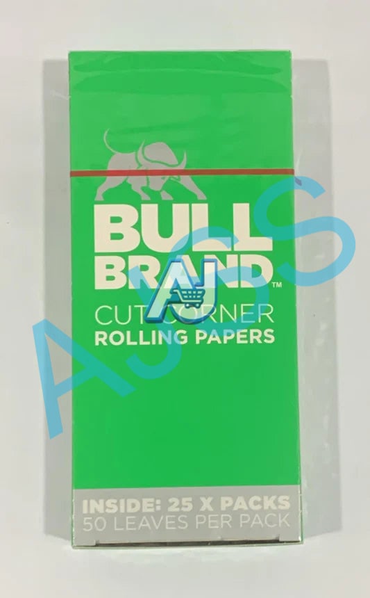 Bull Brand Cut Corner Rolling Papers 25 Pack, Aj Super Store
