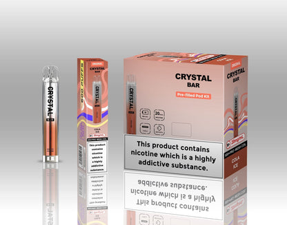 Crystal Bar Original 600 Prefilled Pod Kit Pack of 10, Cola Ice Flavour