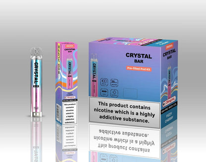 Crystal Bar Original 600 Prefilled Pod Kit Pack of 10, Fizzy Cherry Flavour