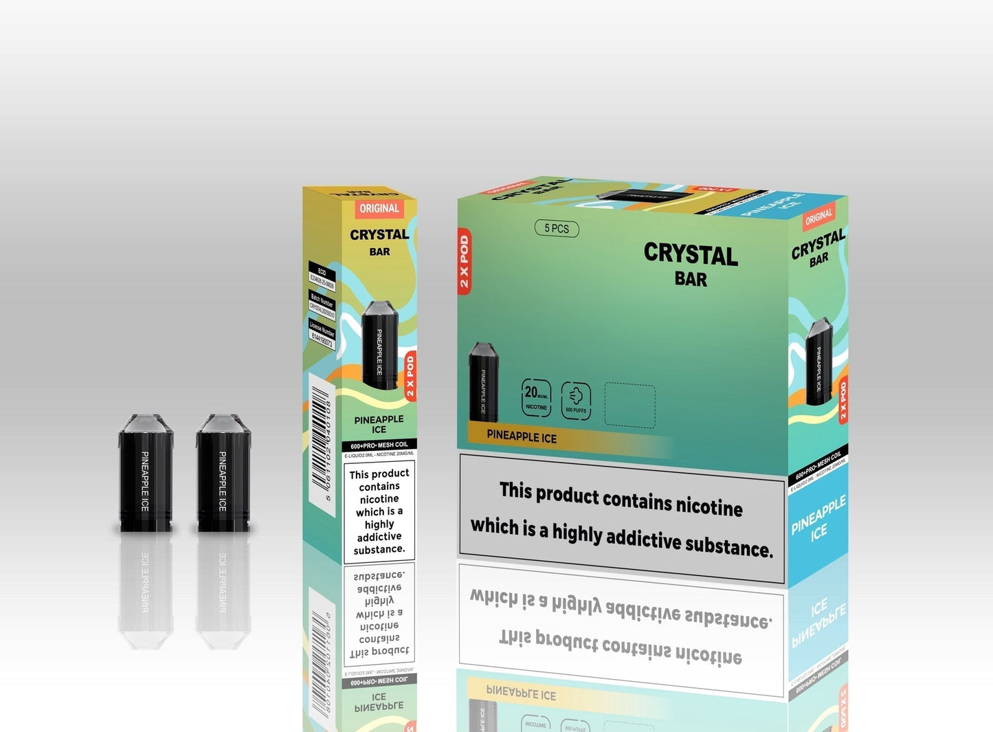Crystal Bar Original 600 Replacement Pods Pack of 10 - Wholesale Price !
