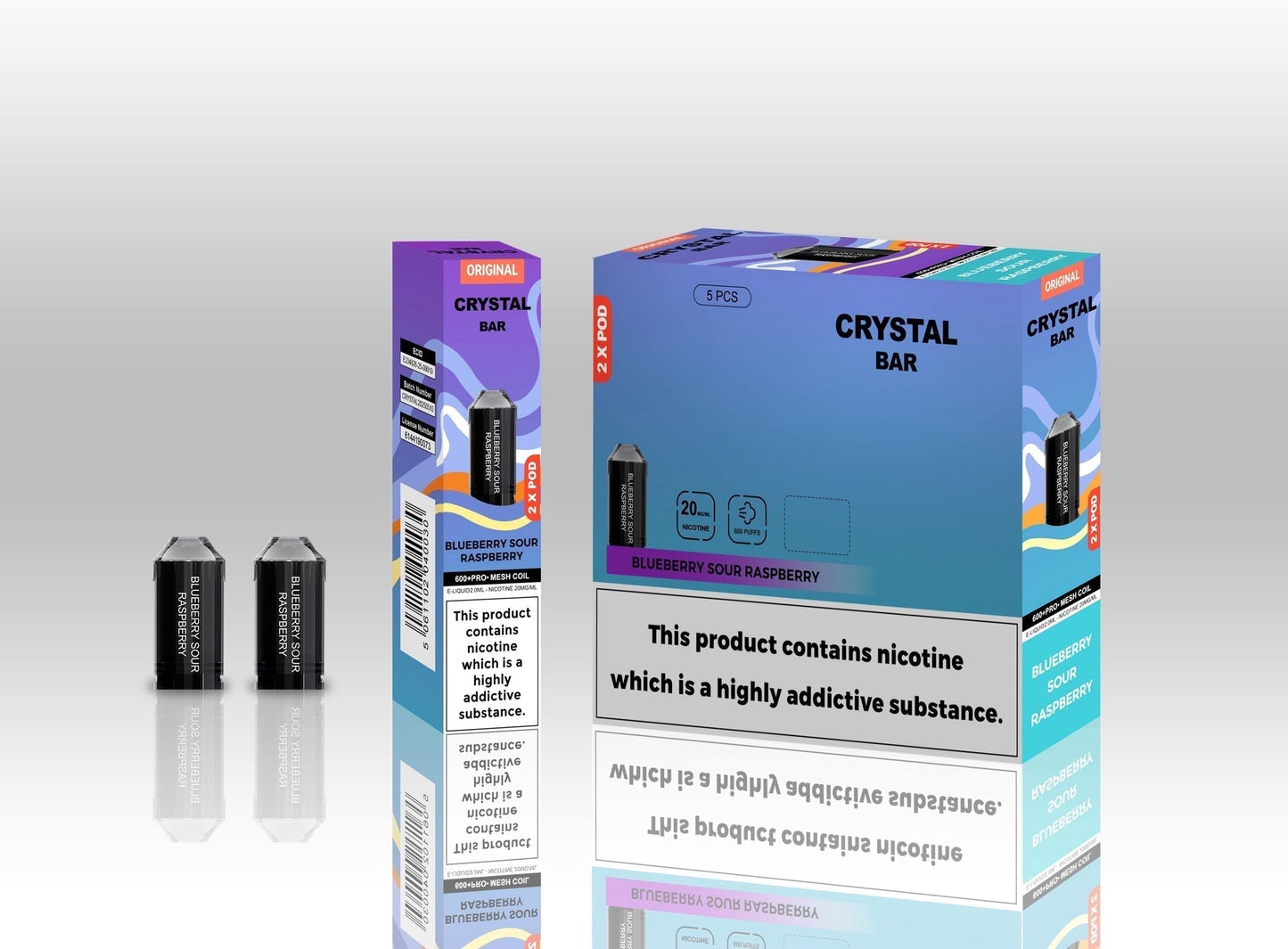 Crystal Bar Original 600 Replacement Pods Pack of 10 - Wholesale Price !