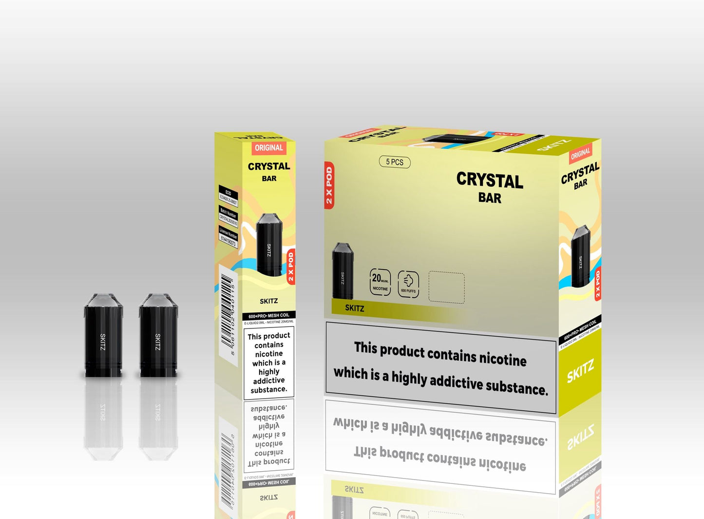 Crystal Bar Original 600 Replacement Pods Pack of 10 - Wholesale Price !