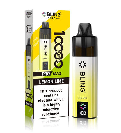 Crystal Bling Nero 10k Vape Kit Box of 5 Lemon Lime