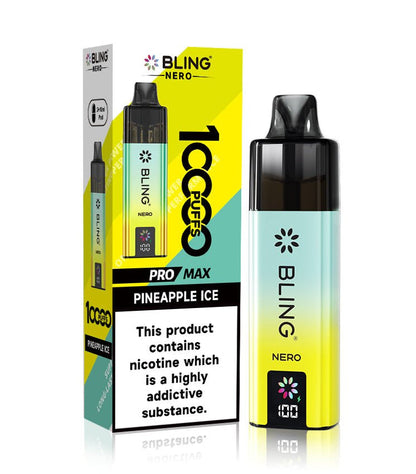 Crystal Bling Nero 10k Vape Kit Box of 5 Pineapple Ice