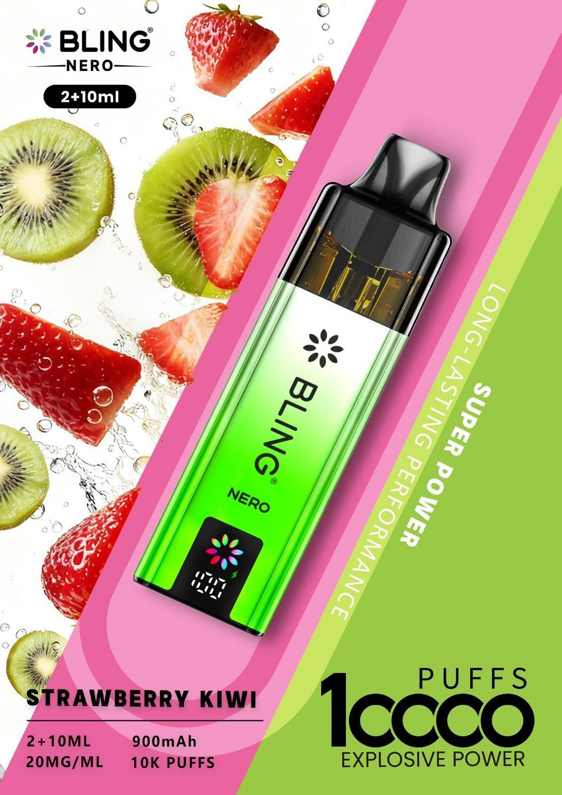 Crystal Bling Nero 10k Vape Kit Box of 5 - option1