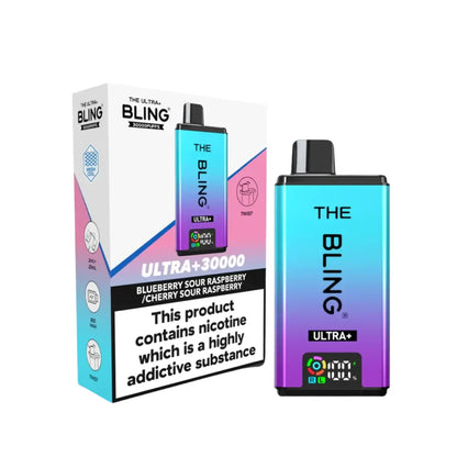 Crystal Bling Ultra Plus 30K Vape Kit blueberry sour raspberry & cherry sour raspberry flavours 