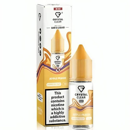 Crystal Clear Nic Salt 10ml Pack of 10, Apple Peach Flavour 