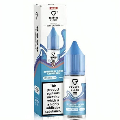 Crystal Clear Nic Salt 10ml Pack of 10, Blueberry Sour Raspberry Flavour 