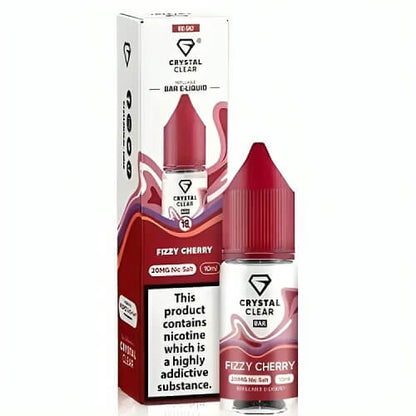 Crystal Clear Nic Salt 10ml Pack of 10, Fizzy Cherry Flavour 