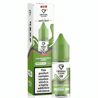 Crystal Clear Nic Salt 10ml Pack of 10, Kiwi Passionfruit Guava Flavour 