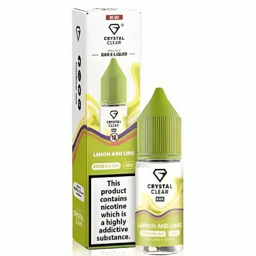 Crystal Clear Nic Salt 10ml Pack of 10, Lemon And Lime Flavour 