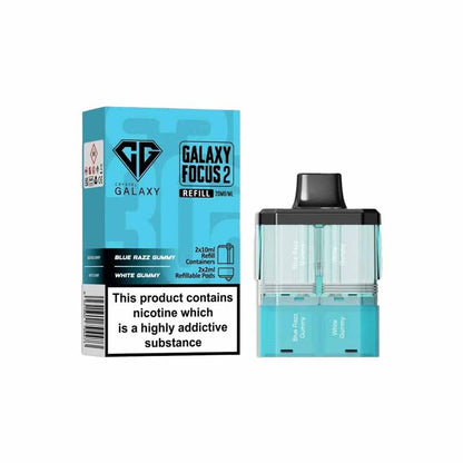 Crystal Galaxy Focus 2 30K Prefilled Replacement Pod, Blue Razz Gummy, White Gummy Flavour