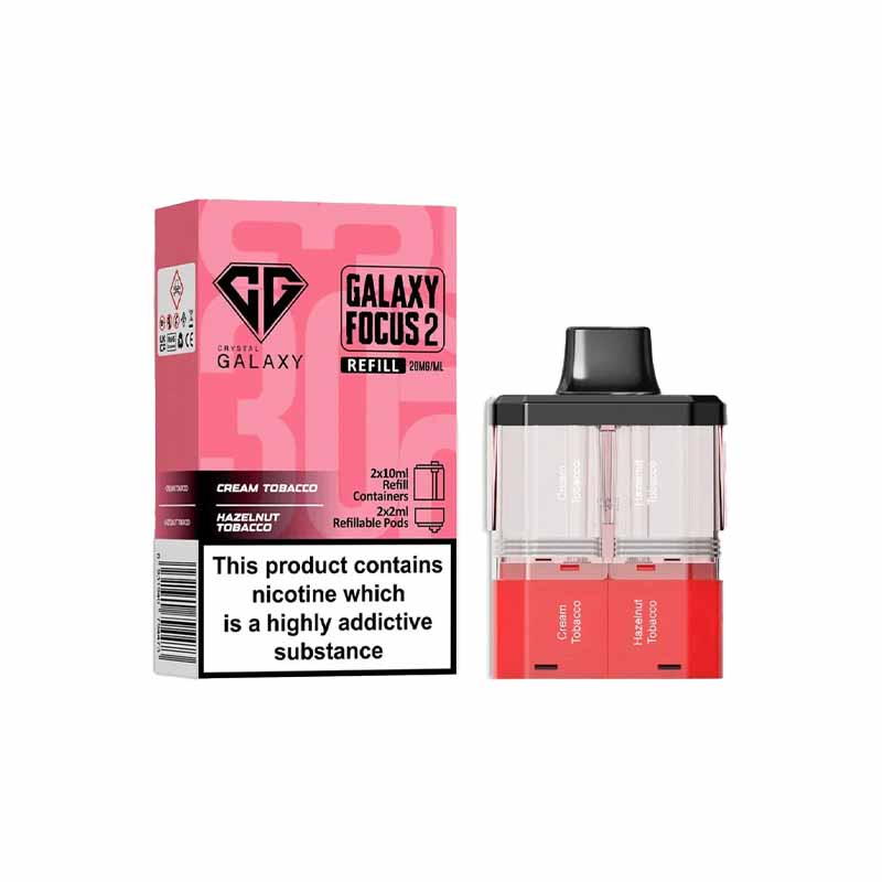 Crystal Galaxy Focus 2 30K Prefilled Replacement Pod, Cream Tobacco, Hazel Nut Tobaco Flavour
