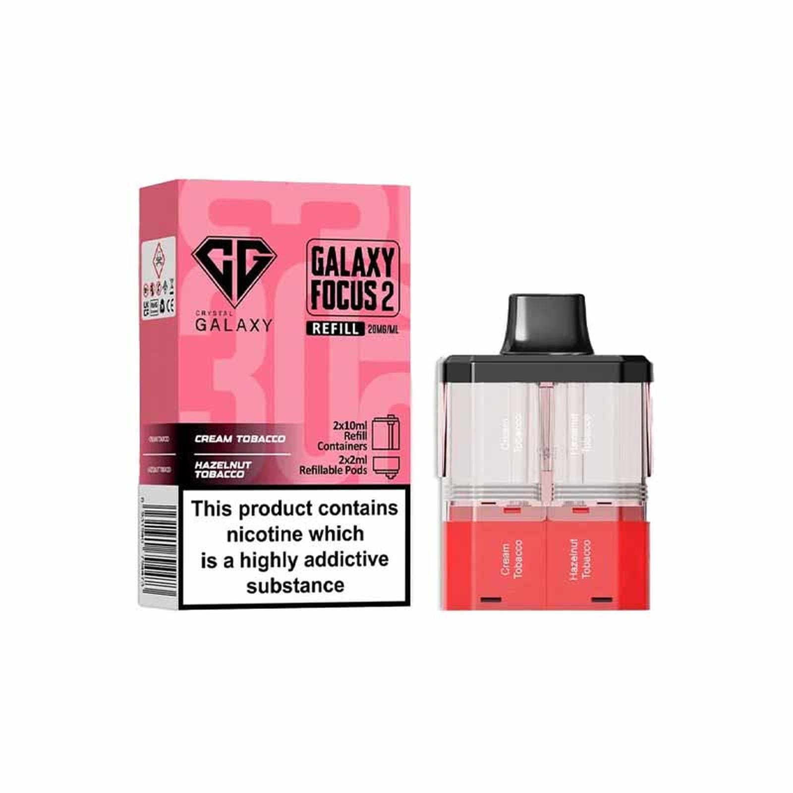 Crystal Galaxy Focus 2 30K Prefilled Replacement Pod, Cream Tobacco, Hazel Nut Tobaco Flavour