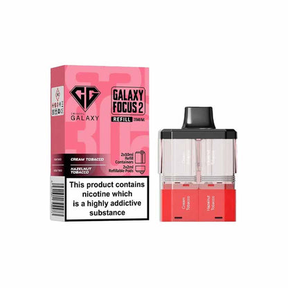 Crystal Galaxy Focus 2 30K Prefilled Replacement Pod, Cream Tobacco, Hazel Nut Tobaco Flavour