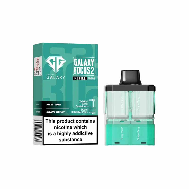 Crystal Galaxy Focus 2 30K Prefilled Replacement Pod, Fizzy Vim, Grape Berry Flavour