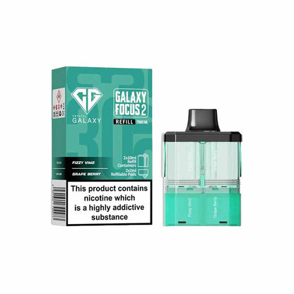 Crystal Galaxy Focus 2 30K Prefilled Replacement Pod, Fizzy Vim, Grape Berry Flavour