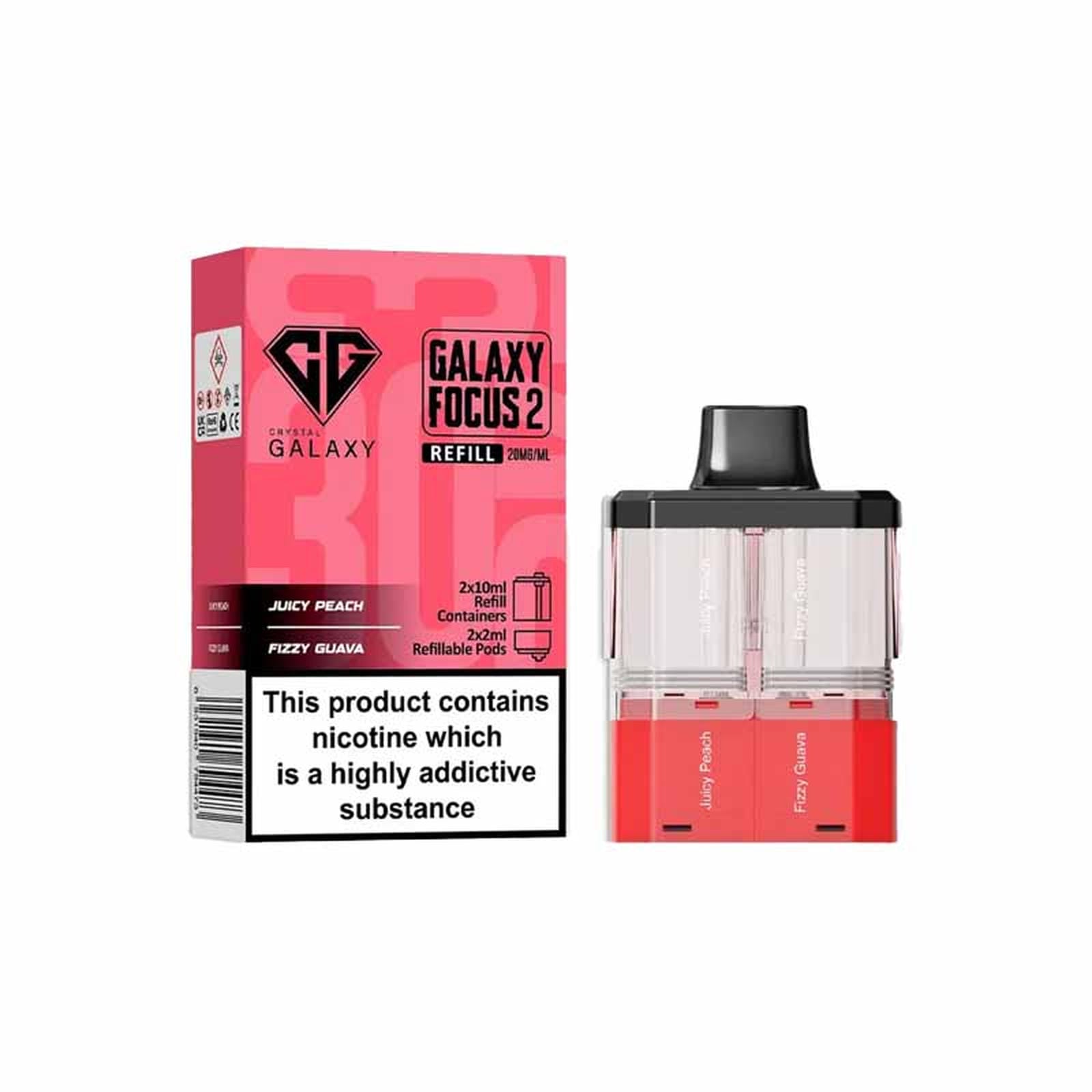 Crystal Galaxy Focus 2 30K Prefilled Replacement Pod, Juicy Peach, Fizzy Guava Flavour