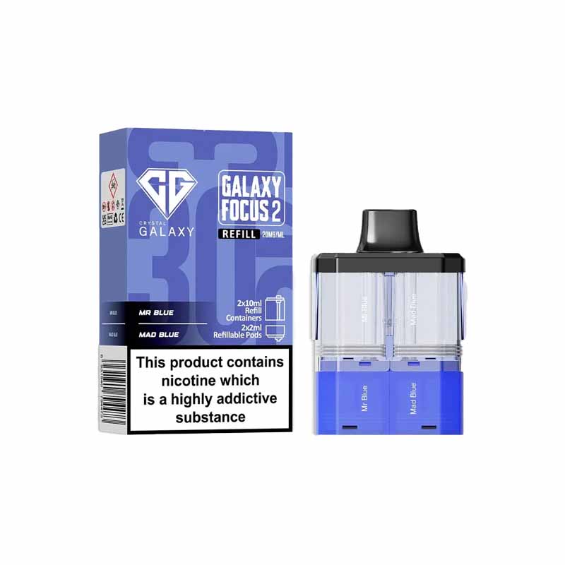 Crystal Galaxy Focus 2 30K Prefilled Replacement Pod, Mr Blue, Mad Blue Flavour