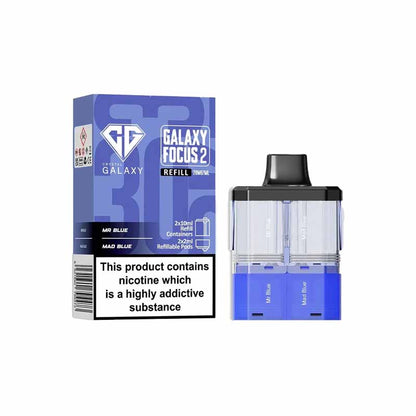 Crystal Galaxy Focus 2 30K Prefilled Replacement Pod, Mr Blue, Mad Blue Flavour