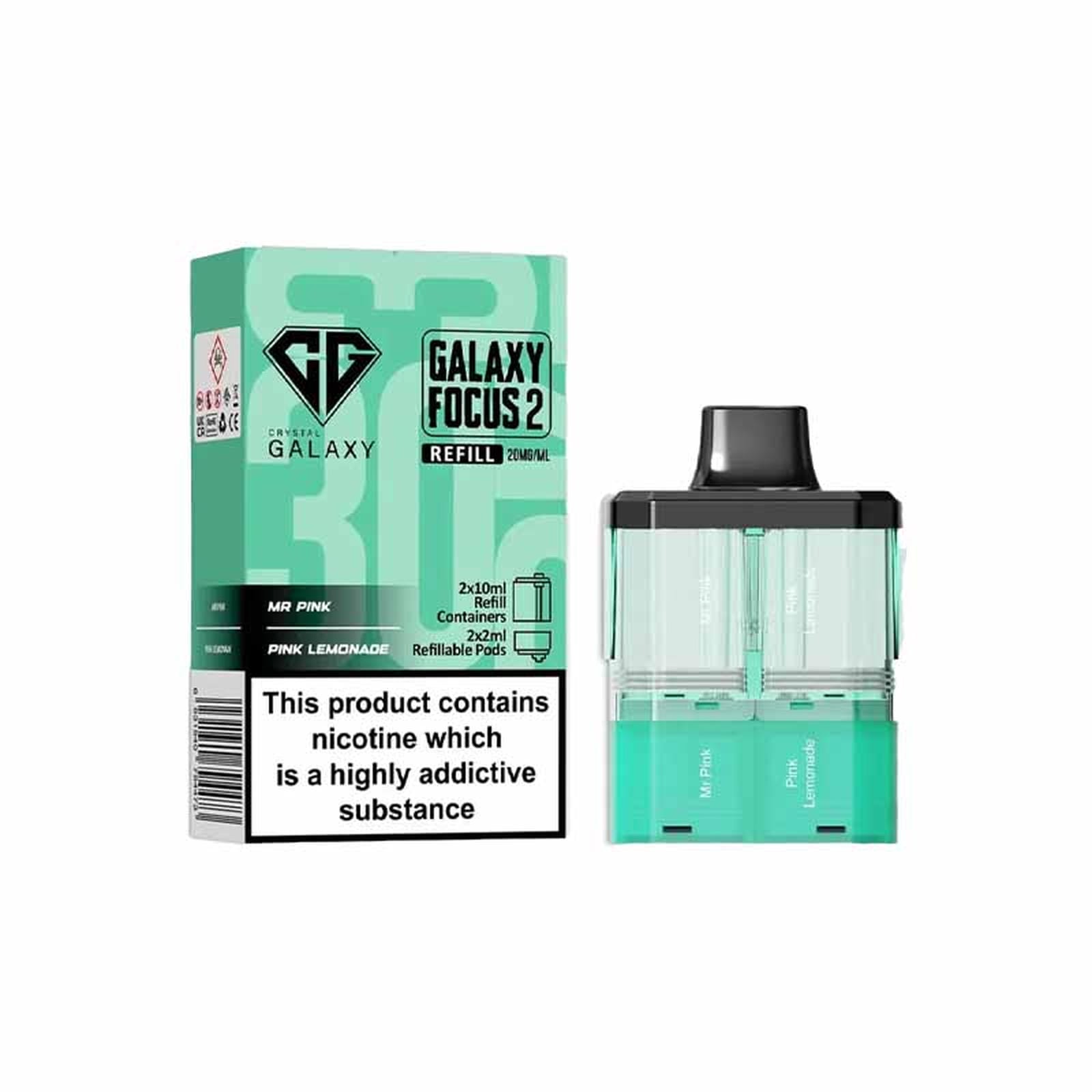 Crystal Galaxy Focus 2 30K Prefilled Replacement Pod, Mr Pink, Pink Lemonade Flavour