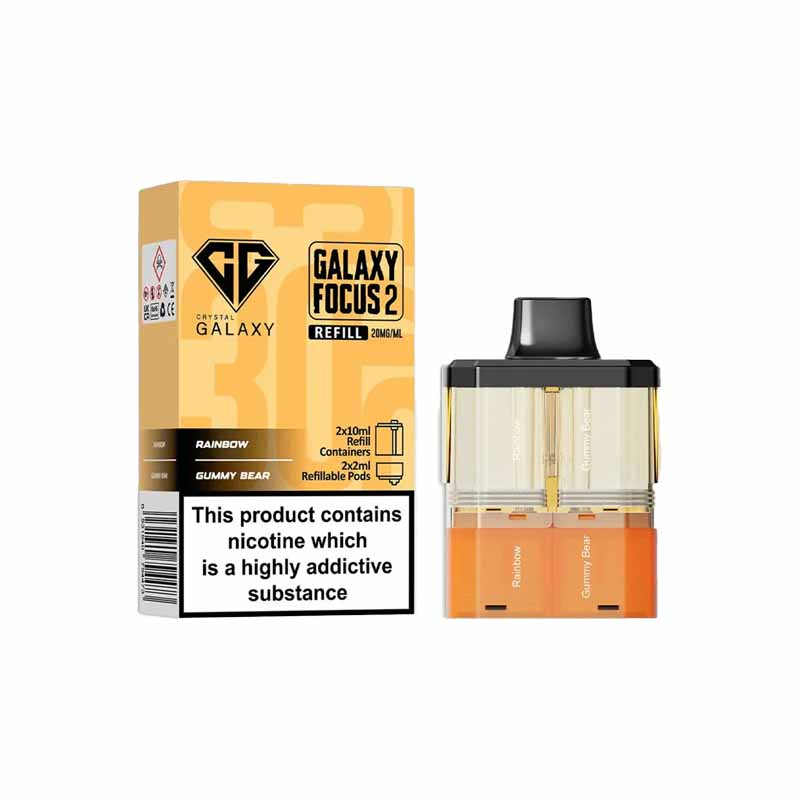 Crystal Galaxy Focus 2 30K Prefilled Replacement Pod, Rainbow, Gummy Bear Flavour