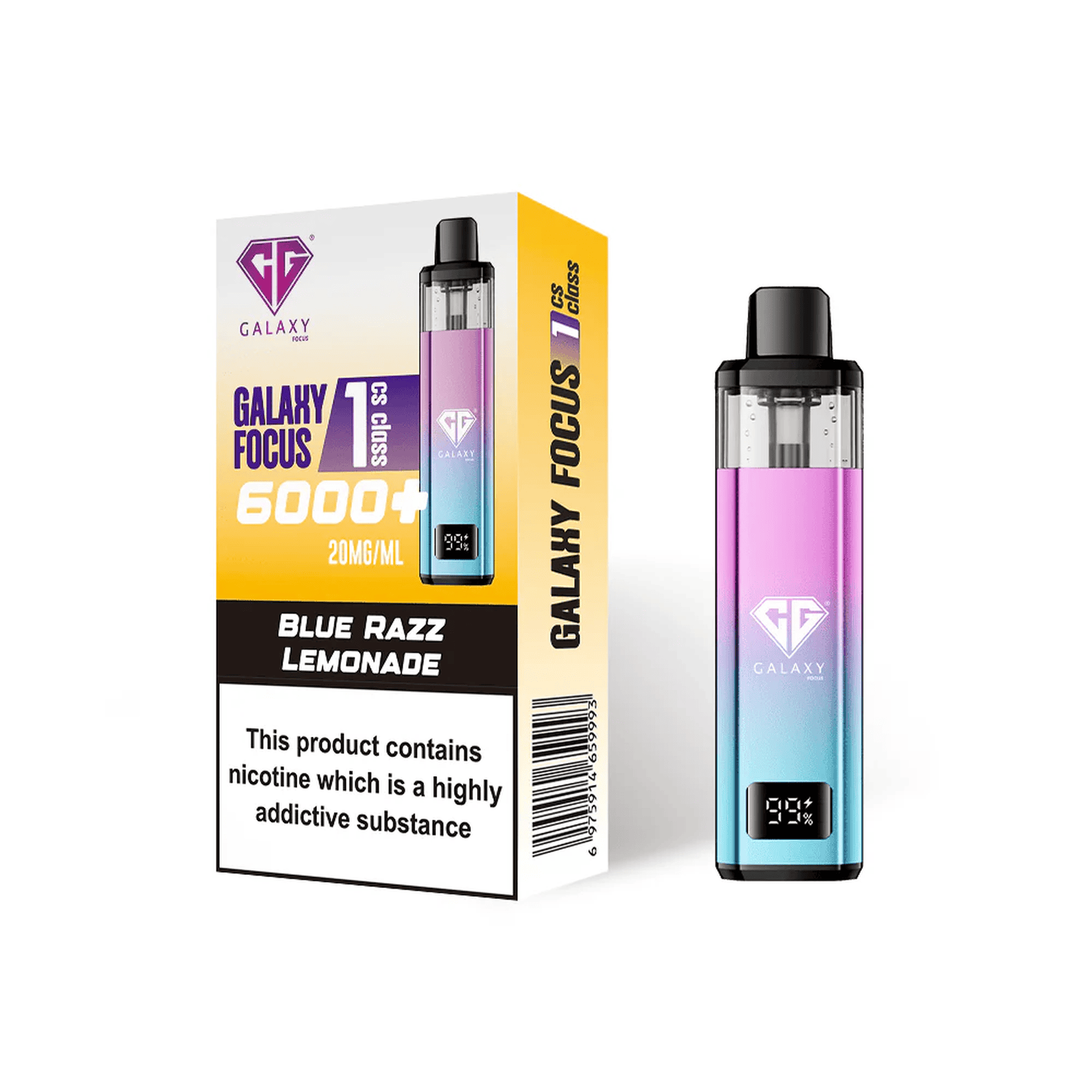 Crystal Galaxy Focus 6000 Vape Kit Box of 5 - Blue Razz Lemonade - vapeukwholesale