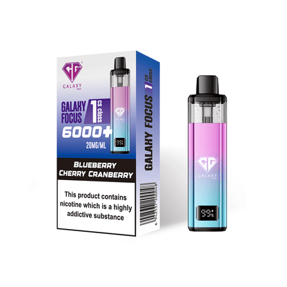 Crystal Galaxy Focus 6000 Vape Kit Box of 5 - Blueberry Cherry Cranberry - vapeukwholesale