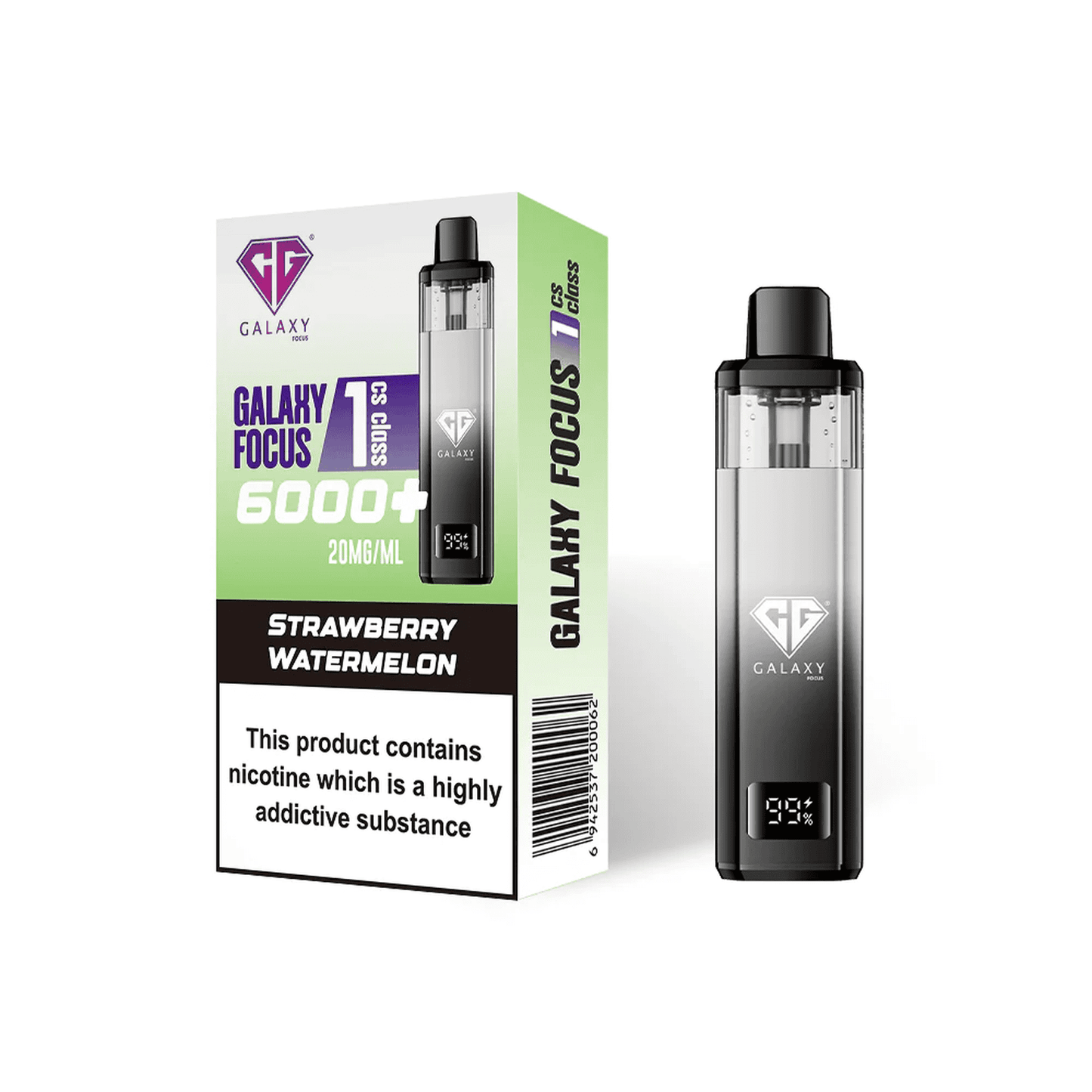Crystal Galaxy Focus 6000 Vape Kit Box of 5 - Strawberry Watermelon - vapeukwholesale