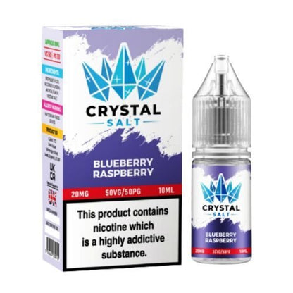 Crystal Nic Salt 10ml Pack of 5, blueberry Raspberry Flavour 