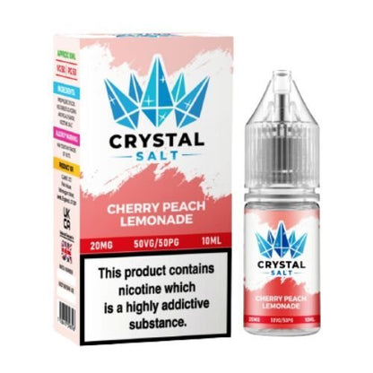 Crystal Nic Salt 10ml Pack of 5, Cherry Peach Lemonade Flavour