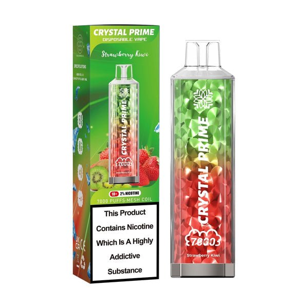 Crystal Prime 7000 Puff Disposable Vape Box of 10 - Flavour Strawberry kiwi