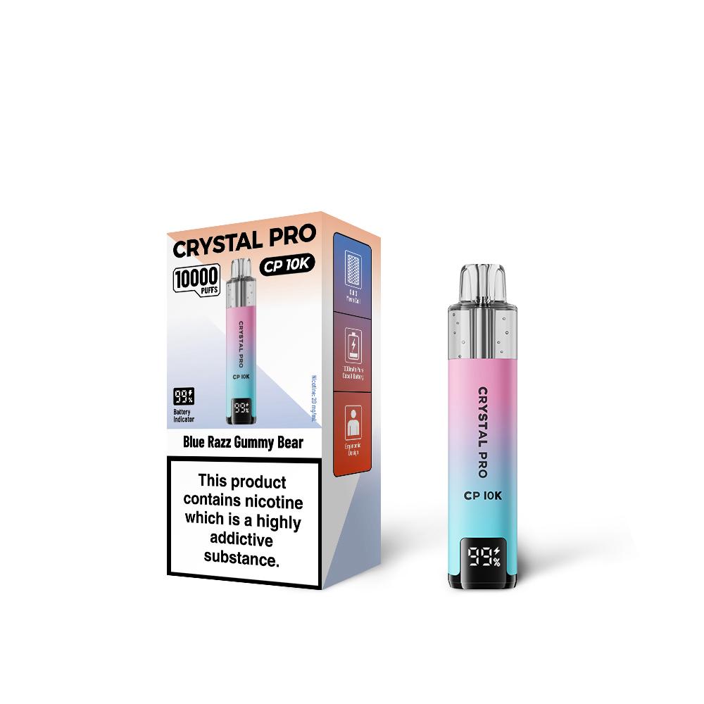 Crystal Pro 10000 CP10K Prefilled Pod Kit Box of 5, Blue Razz Gummy Bear Flavour
