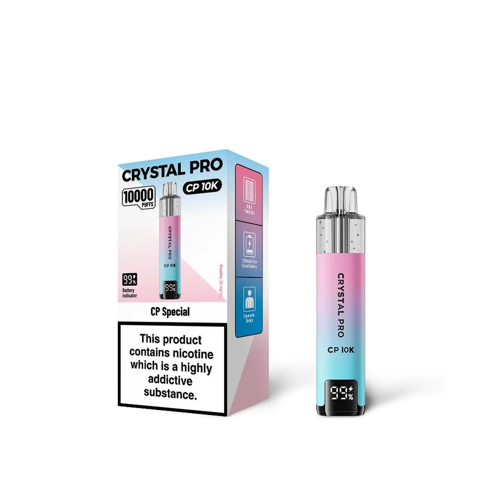 Crystal Pro 10000 CP10K Prefilled Pod Kit Box of 5, Cp Special Flavour